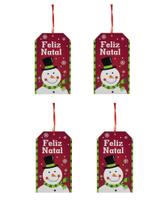 Kit 4 Placas Decorativa Boneco De Neve Madeira Pendente Feliz Natal 20 cm Kit 4 Placas Decorativa Boneco De Neve Madeira Pendente Feliz Natal 20 cm