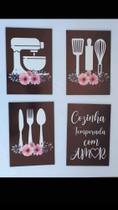 Kit 4 placas decorativa para cozinha medida 30cm por 40cm Kit 4 placas decorativa para cozinha medida 30cm por 40cm