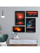 Kit 4 Placas Decorativas Para Quarto Sala De Estar Paisagem Noite Kit 4 Placas Decorativas Para Quarto Sala De Estar Paisagem Noite