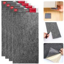 Kit 4 Placas Feltro Adesivo Protetor Pés Cadeira Mesa Recorte Personalizável Auto Colante Cinza