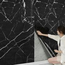 Kit 4 Placas Mármore Preto 30x60 Autocolante Flexível Lavável para Cozinha e Banheiro Moderno