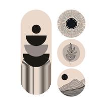 Kit 4 Placas MDF Decorativas Ambiente Pintura Orgânica Boho Kit 4 Placas MDF Decorativas Ambiente Pintura Orgânica Boho