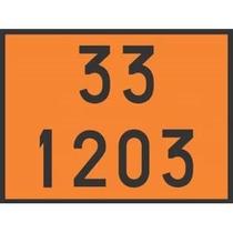 Kit 4 Placas Numerologia Laranja Onu 33 1203 Carga Perigosa 331203