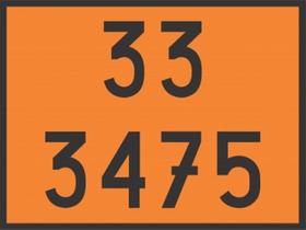 Kit 4 Placas Numerologia Laranja Onu 33 3475 Carga Perigosa 333475