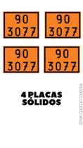 Kit 4 Placas Numerologia Laranja Onu 90 3077 Carga Perigosa