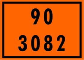 Kit 4 Placas Numerologia Laranja Onu 90 3082 Carga Perigosa 903082