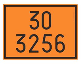 Kit 4 Placas Numerologia Onu 30 3256 Laranja Carga Perigosa 303256