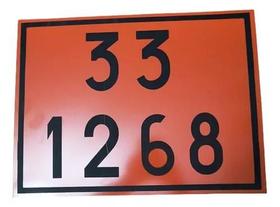 Kit 4 Placas Numerologia Onu 33 1268 Carga Perigosa Laranja 331268