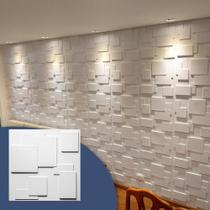 Kit 4 Placas Painel Revestimento Decoração Flexivel Impermeavel Parede Impacto Quadratto 3D Pvc Kit 4 Placas Painel Revestimento Decoração Flexivel Impermeavel Parede Impacto Quadratto 3D Pvc