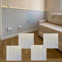 Kit 4 Placas Painel Ripado Revestimento De Parede Original Ripa Bebê Criança Adulto Sala Cozinha Banheiro Lavável 1m²