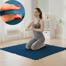 Kit 4 Placas Tapete Tatame EVA 50x50cm 10mm 1 m² Emborrachado Infantil Crianças Bebes Exercícios Yoga Pilates Academia Impermeável Ante Impacto