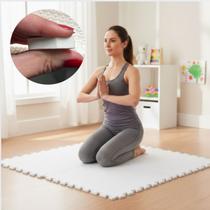 Kit 4 Placas Tapete Tatame EVA 50x50cm 10mm 1 m² Emborrachado Infantil Crianças Bebes Exercícios Yoga Pilates Academia Impermeável Ante Impacto