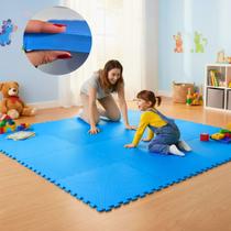 Kit 4 Placas Tapete Tatame EVA 50x50cm 20mm 8 Bordas Emborrachado Exercício Yoga Pilates Alongamento Proteção Infantil bebe Antiderrapante Impermeável