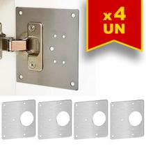 Kit 4 Placas Universais Dobradiça Aço Inox 24 parafusos Kit 4 Placas Universais Dobradiça Aço Inox 24 parafusos