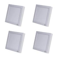 Kit 4 Plafon LED sobrepor quadrado 21x21, 18W, 3000k LUMANTI Kit 4 Plafon LED sobrepor quadrado 21x21, 18W, 3000k LUMANTI