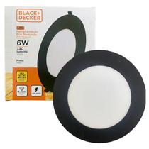 Kit 4 Plafon Redondo Embutir 6w Preto Branco Neutro 4000K Kit 4 Plafon Redondo Embutir 6w Preto Branco Neutro 4000K