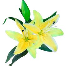 Kit 4 Plantas Artificiais Lírio Amarelo Enfeite Jardim 73cm Kit 4 Plantas Artificiais Lírio Amarelo Enfeite Jardim 73cm