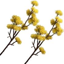 Kit 4 Plantas Artificial Mamonas Amarelo Escuro Jardim 70cm