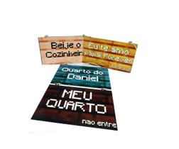 Kit 4 Plaquinhas Decorativas Porta Mcraft Meu Quarto E - Reidopendrive