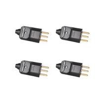 Kit 4 Plug 2P+T 20A 250V PB Preto Com Prensa Cabo Margirius