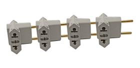 Kit 4 Plug Adaptador De Tomada T Com 3 Saidas 10/20a - 250v Kit 4 Plug Adaptador De Tomada T Com 3 Saidas 10/20a - 250v