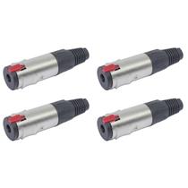 Kit 4 Plug Conector Jack P10 J10 Fêmea Stereo Fone C/ Trava Novo Kit 4 Plug Conector Jack P10 J10 Fêmea Stereo Fone C/ Trava Novo