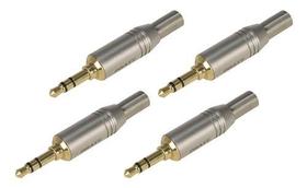 Kit 4 Plug Conector P2 Metal Stereo Linha Profissional Nfe