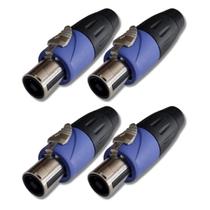 Kit 4 Plug Conector Speakon Reforçado 4 Pinos Soundking