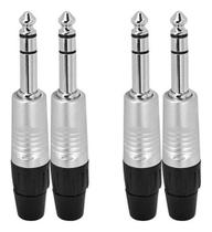 Kit 4 Plug P10 Stereo Metal Niquelado 180 Rp3C Rean Neutrik Kit 4 Plug P10 Stereo Metal Niquelado 180 Rp3C Rean Neutrik