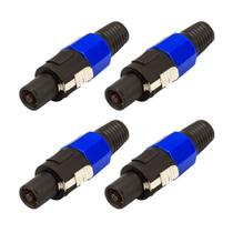 Kit 4 Plug Speakon Macho Conector Com Trava 4 Pinos ul Kit 4 Plug Speakon Macho Conector Com Trava 4 Pinos ul