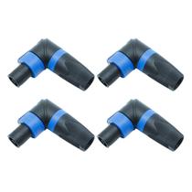 Kit 4 Plug Speakon Macho Em L 90º Conector Trava 4 Vias ul Kit 4 Plug Speakon Macho Em L 90º Conector Trava 4 Vias ul