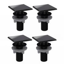 Kit 4 Plug Tapa Furo Preto Acabamento Quadrado Torneira Balcão Parede Bidê Blukit 50mm