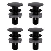 Kit 4 Plug Tapa Furo Preto Acabamento Redondo Torneira Balcão Parede Bidê Blukit 50mm