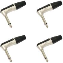 Kit 4 Plugs P10 90 Mono Rp2rc Rean By Neutrik