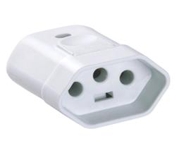 Kit 4 Plugue Femea 2P+T 10 A 250 V Tramontina Branco Kit 4 Plugue Femea 2P+T 10 A 250 V Tramontina Branco