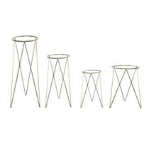 Kit 4 PMMG Suportes Tripé para Vaso Chão Planta Jardinagem Dourado Aço Kit 4 PMMG Suportes Tripé para Vaso Chão Planta Jardinagem Dourado Aço