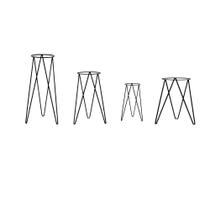 Kit 4 PMMG Suportes Tripé para Vaso Chão Planta Jardinagem Preto Aço