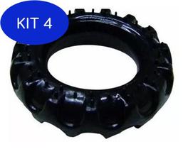 Kit 4 Pneu Mordedor Maciço Para Cachorro Grande Preto 14Cm - Nica pet