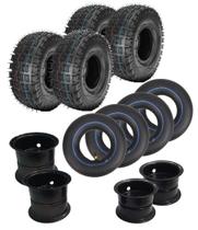 Kit 4 Pneus +4 Câmaras+ 4 Rodas Mini Quadriciclo- 3.00 Aro 4 Kit 4 Pneus +4 Câmaras+ 4 Rodas Mini Quadriciclo- 3.00 Aro 4