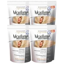 Kit 4 Pó Descolorante Branco Profissional Soft White 9 Tons Efeito Rápido Maxilluring Pouch 300g