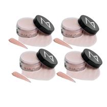 Kit 4 Pó Unha Porcelana Majestic Nails Cor Nude Original 15g