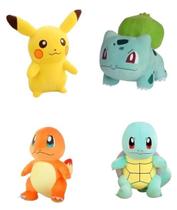 Kit 4 Pokemon 20 Cm Squirtle Pikachu Charmander E Bulbasauro WB SHOP