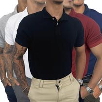 Kit 4 Polo Camisa Masculino 100% Algodão Estilo Casual Elegante Tecido Piquet Top de Linha - Prime Star