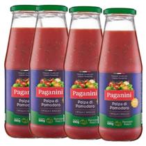 Kit 4 Polpa Tomate Italiana Com Manjericão Paganini 690g Kit 4 Polpa Tomate Italiana Com Manjericão Paganini 690g