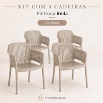 Kit 4 Poltrona Bella Latina de Braço Luxo Premium Polipropileno Design Vazado Estilo Tramontina Summa Gabriela Até 178kg - Kit 4 Poltrona Bella Latina de Braço Luxo Premium Polipropileno Design Vazado Estilo Tramontina Summa Gabriela Até 178kg -