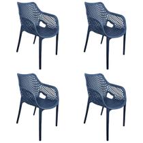 Kit 4 Poltrona Suits Azul Petróleo Sala Jantar Restaurante