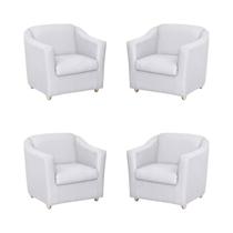 Kit 4 Poltronas Bia Decorativa Reforçada Recepção Clinica Salão Sala De Estar material sintético Kit 4 Poltronas Bia Decorativa Reforçada Recepção Clinica Salão Sala De Estar material sintético