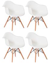 Kit 4 Poltronas Cadeira Charles Eames Com Braço Branca - Gardenlife