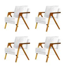 kit 4 Poltronas Cadeira Marilia Recepção - Corvim Branco