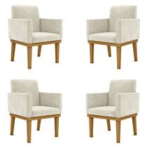 Kit 4 Poltronas Cadeira Reforçada - Escritório Recepção Bege Kit 4 Poltronas Cadeira Reforçada - Escritório Recepção Bege